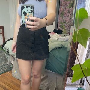 American Apparel Black Button Up Skirt